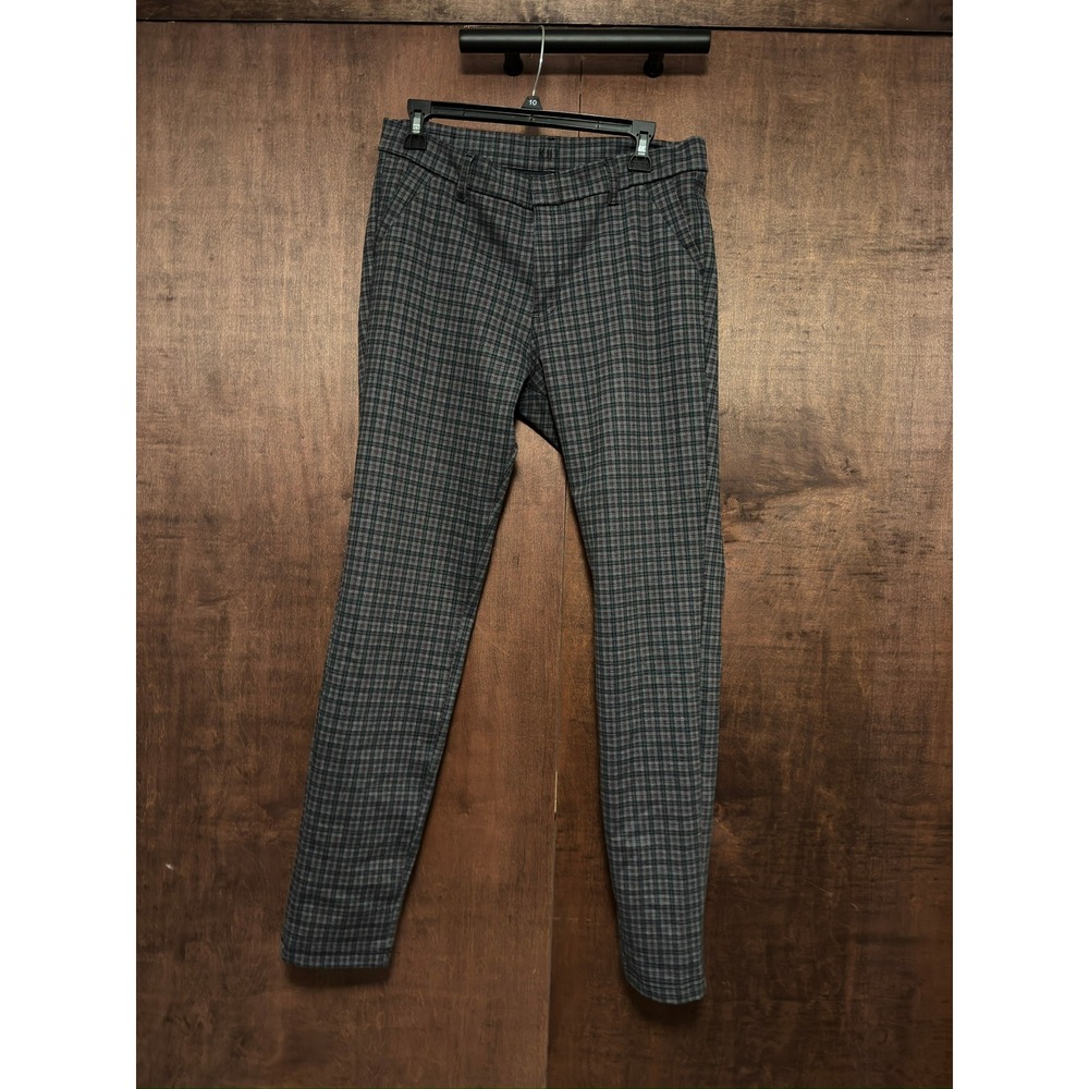 KUT from the Kloth Diana Skinny Pants Grey Burgundy Plaid Size 10 Dress Trousers